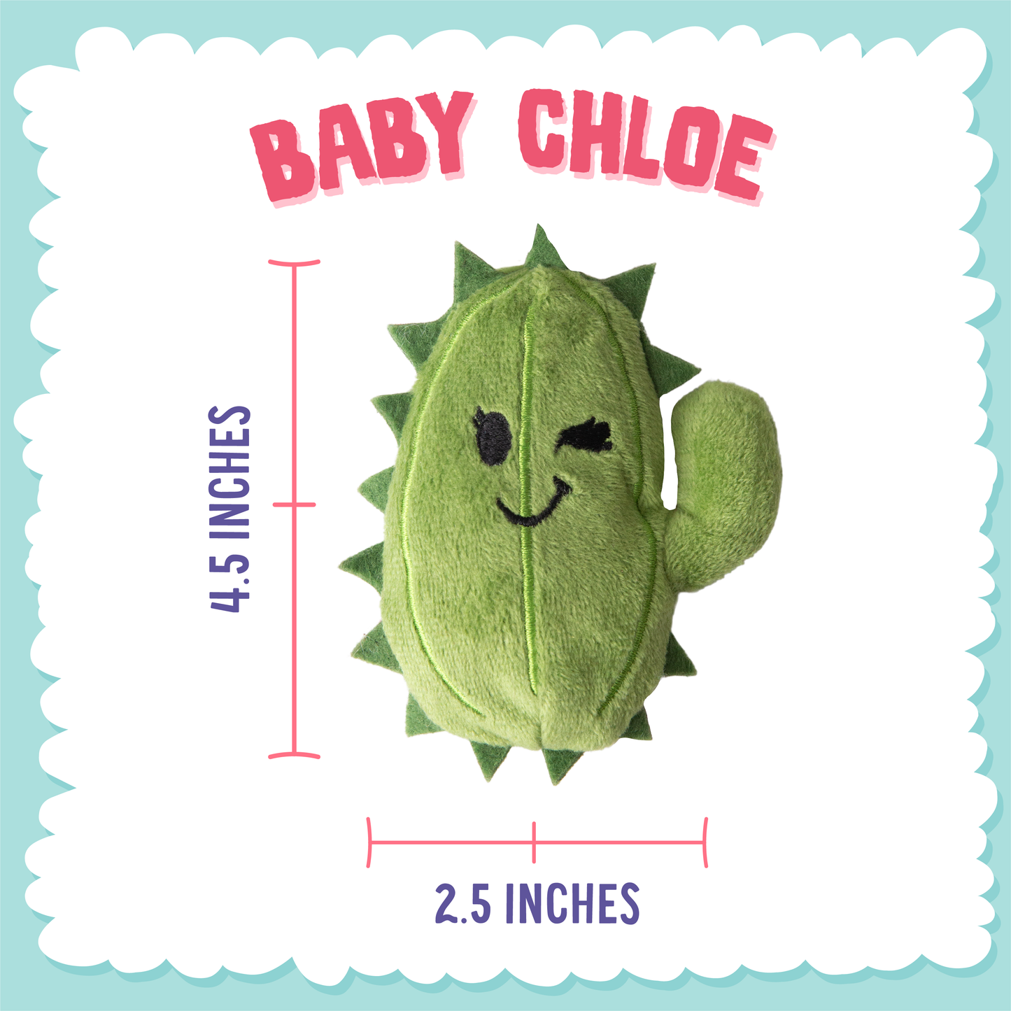 Cactus Plush Dog Toy 4.5"