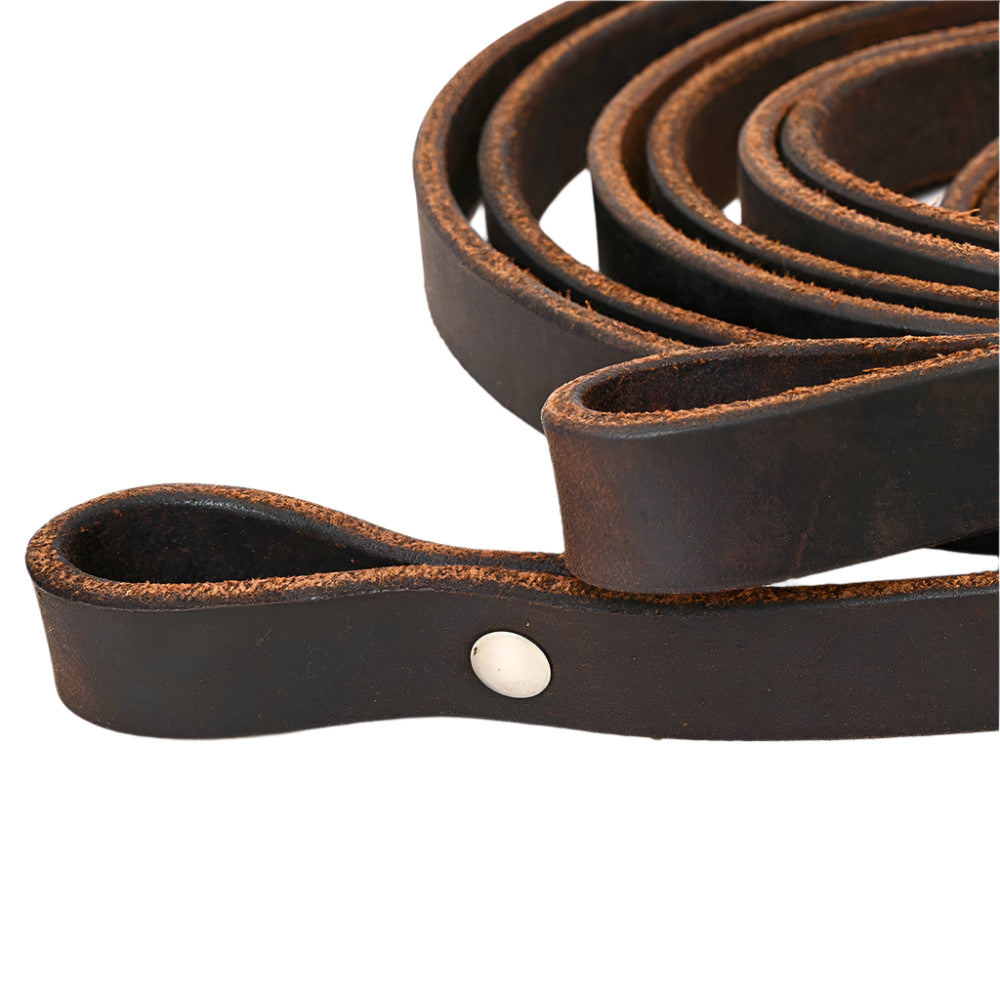 Dark Oil Split Reins with Chicago Screws 7 ft long