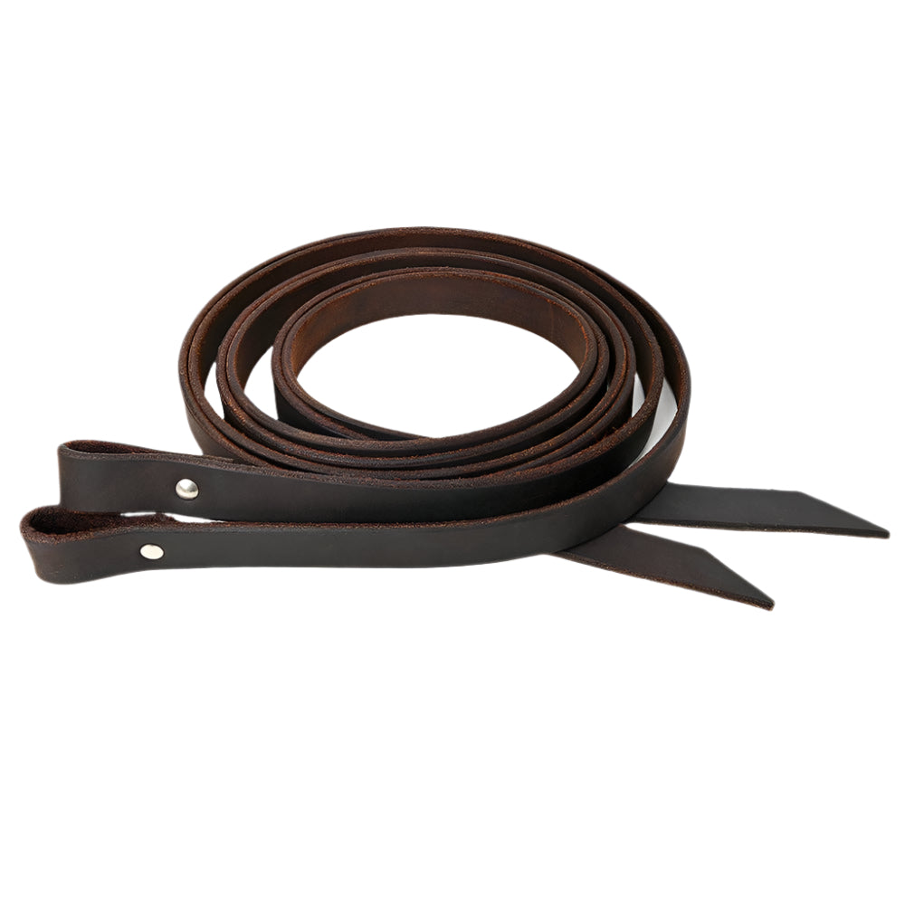 Dark Oil Split Reins with Chicago Screws 7 ft long