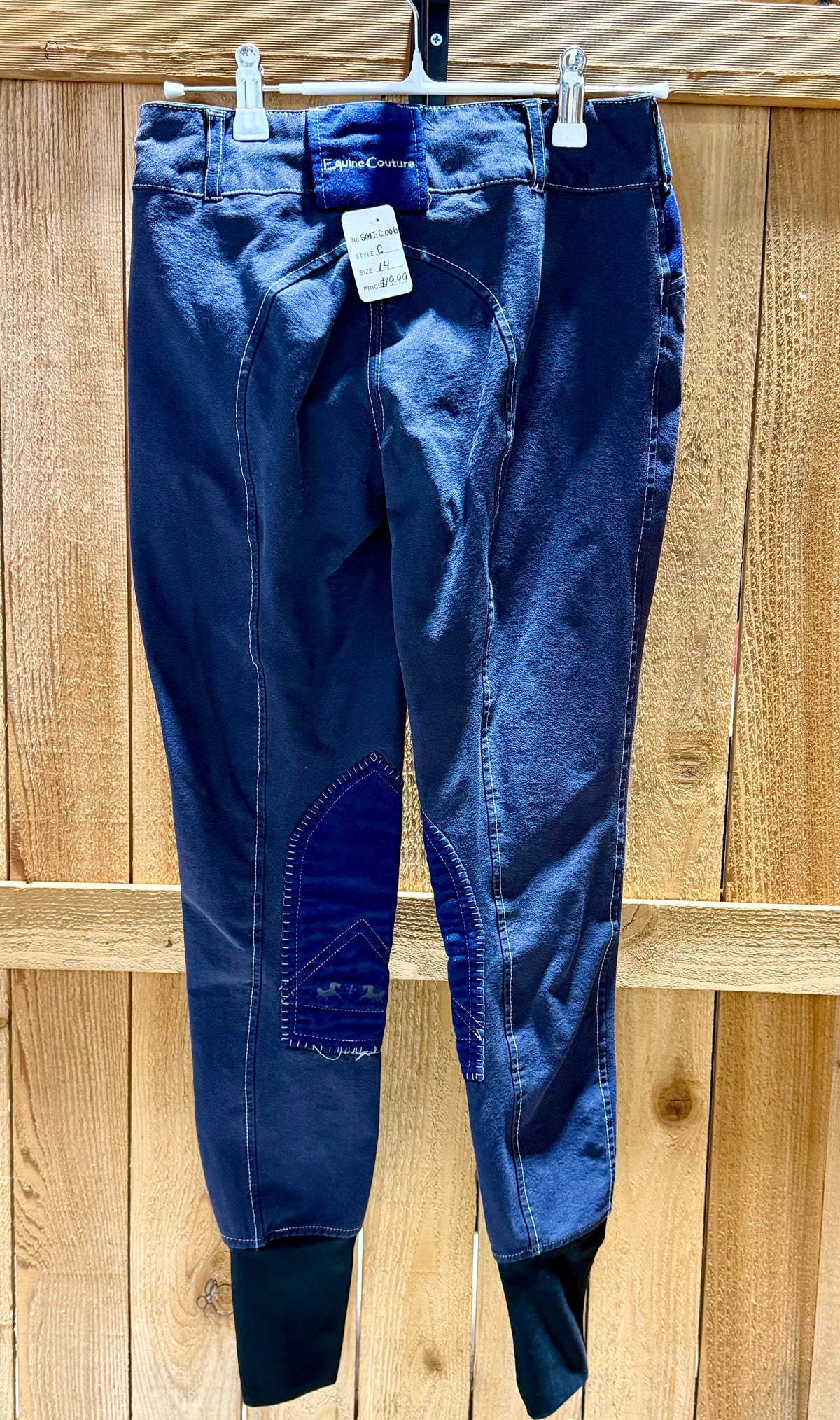 Equine Couture Children’s Riding Breeches • Navy Blue • Size 14