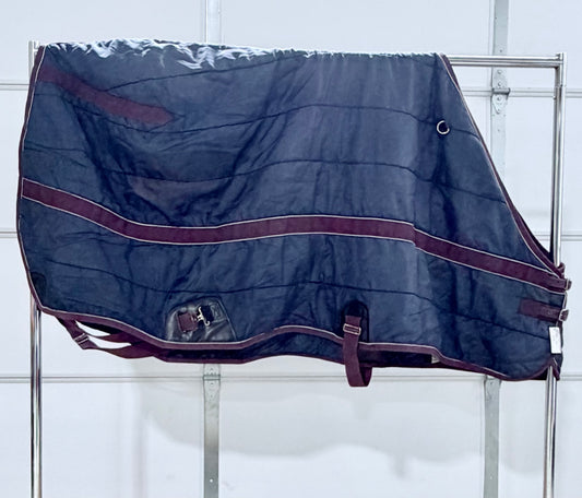 Used Weather betta Medium-Weight Stable Blanket – 78” – Navy & Burgundy