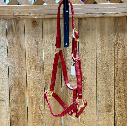 Like New Hamilton Nylon Halter – Average Arabian Horse – Deep Red