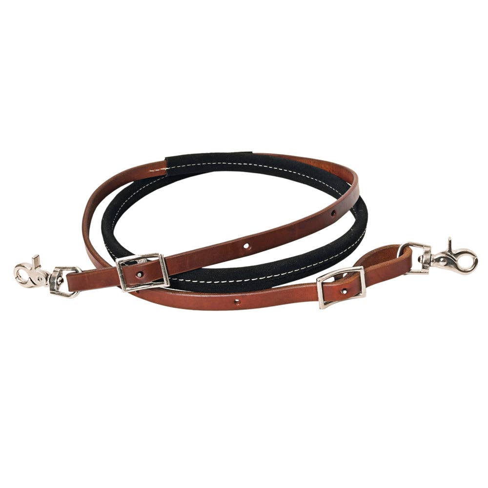 8’ Leather and Suede Barrel Reins