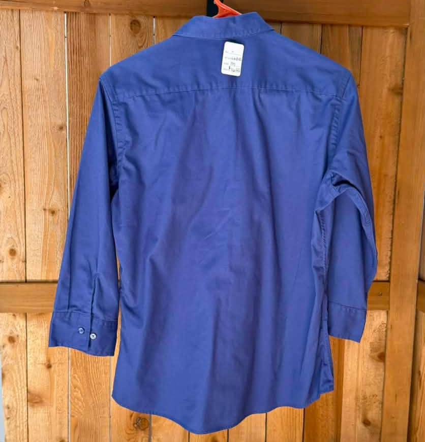 Port Authority Women’s Equestrian Embroidered Button-Up – Royal Blue – 3/4 Sleeves