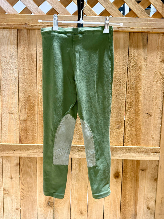 Children’s Pull-On Riding Tights • Olive Green • Approx. Size Small • Used