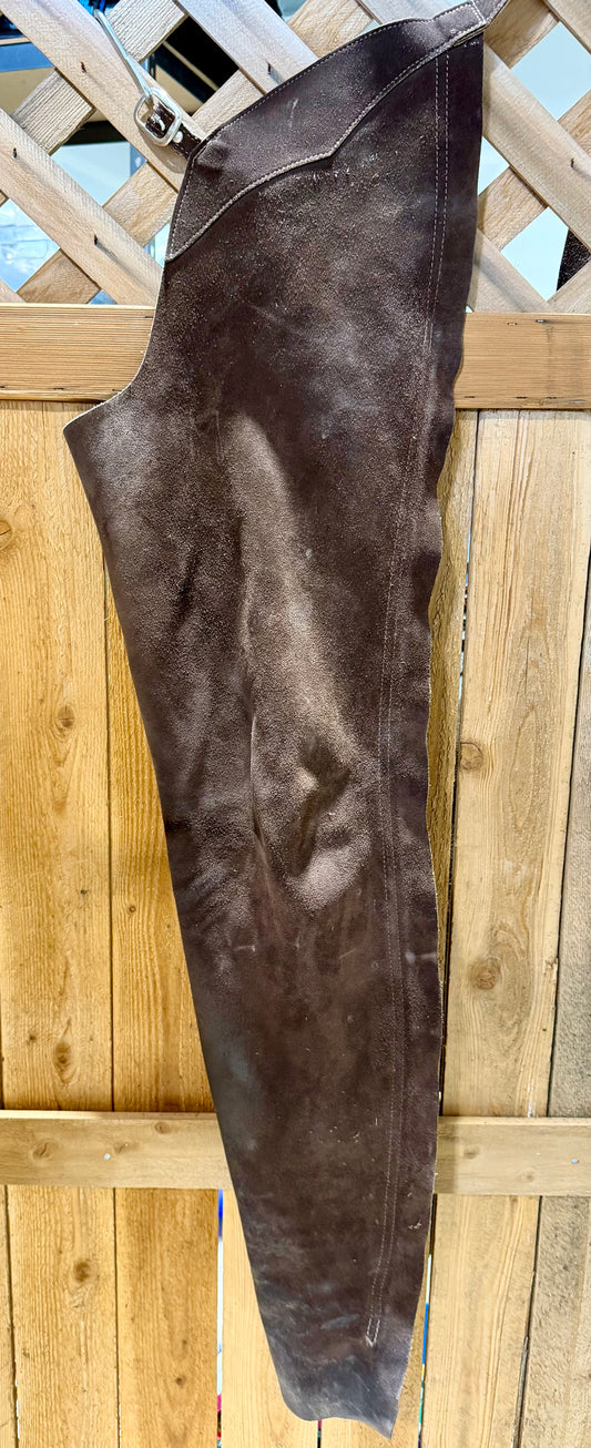 Ladies Suede Trail Chaps • Chocolate Brown • Size Medium