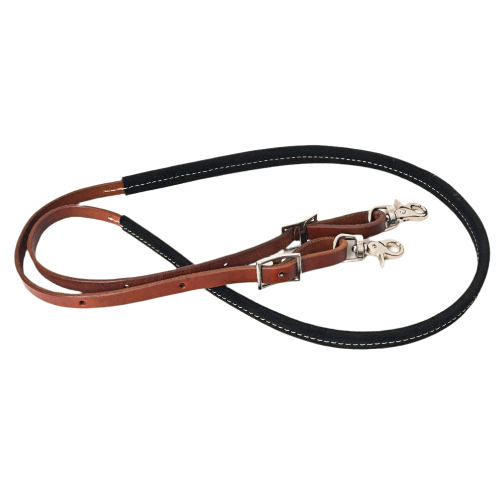 8’ Leather and Suede Barrel Reins