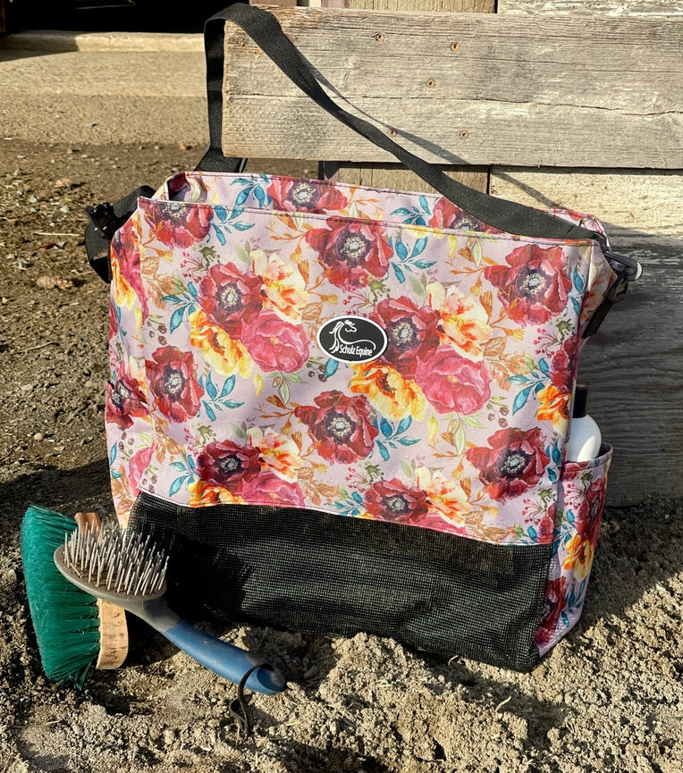 Everything Equine Tote teal bouquet