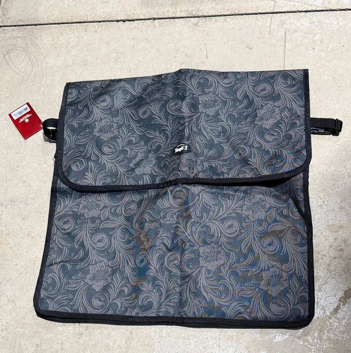 New Nylon Stall Front Bag • Black Tooled Leather Design