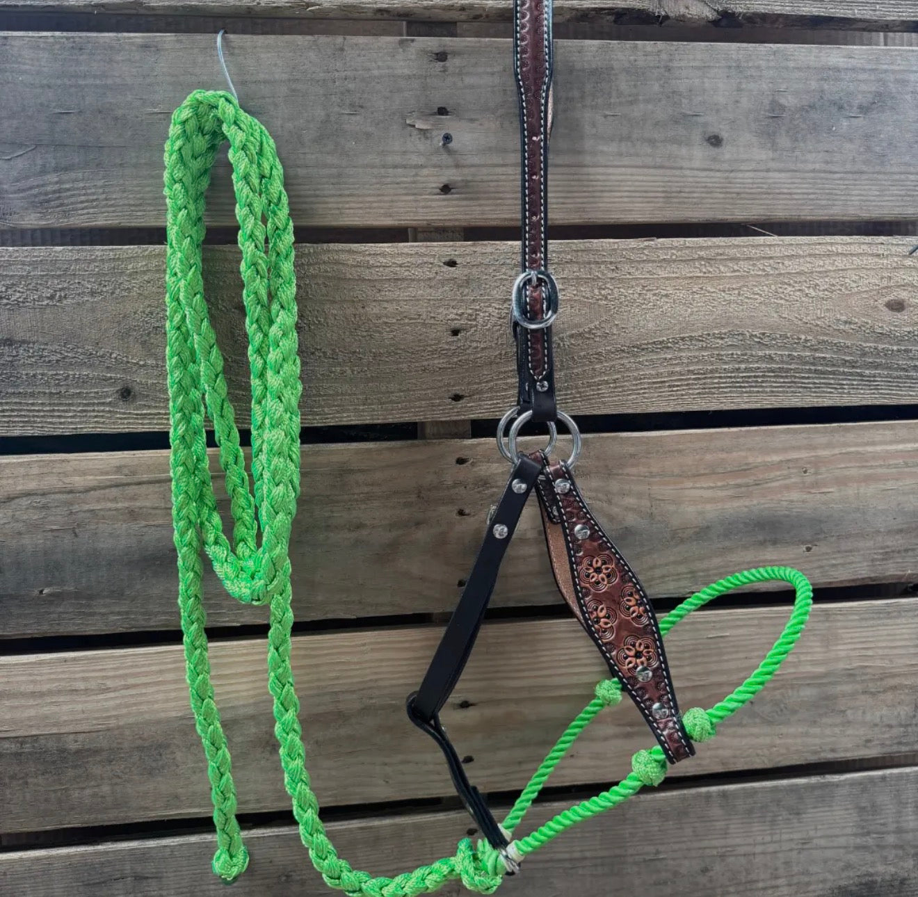 Flower Power Hybrid Lariat & Leather Combo Halter