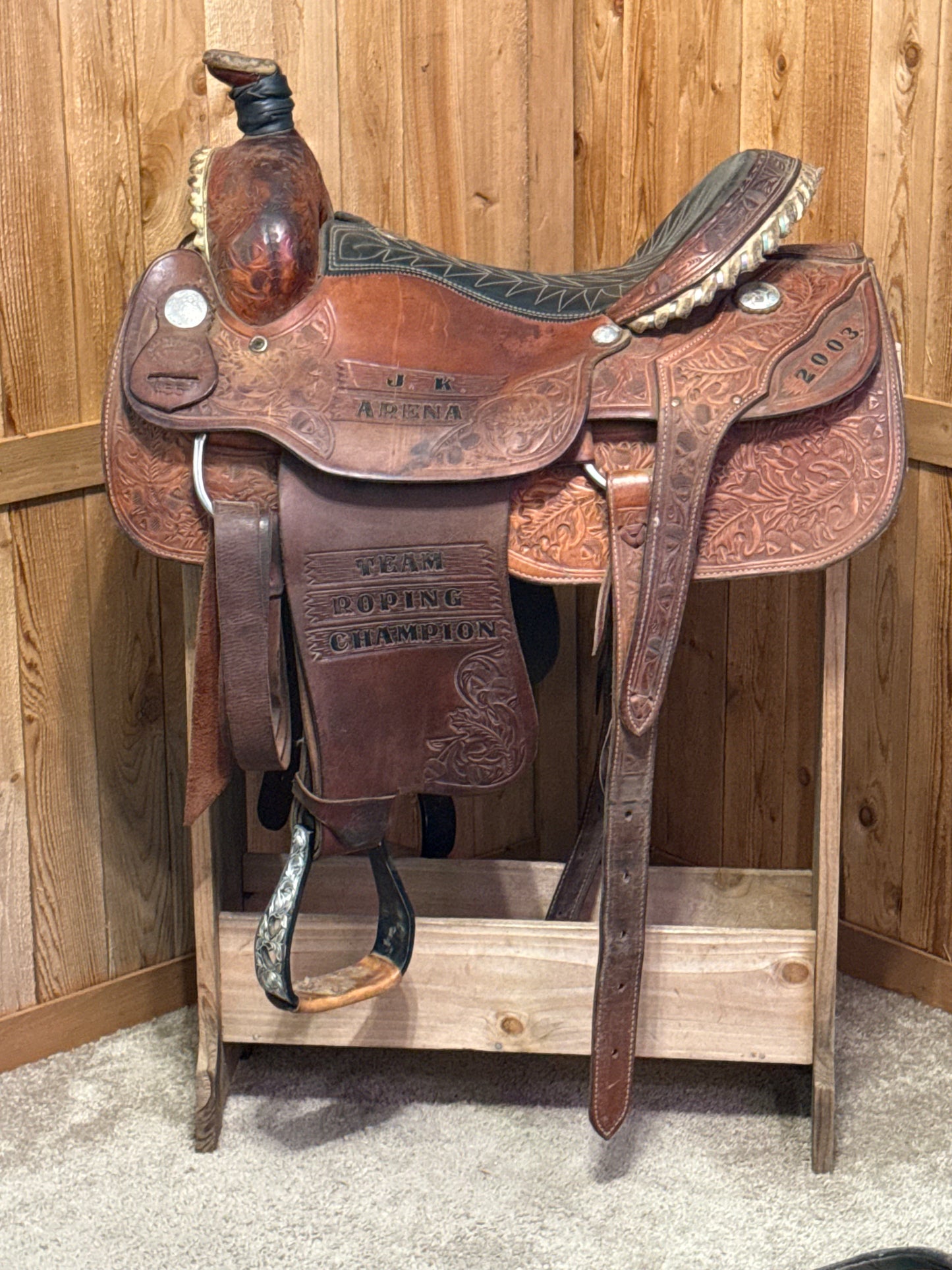 Older Billy Cook Roping Saddle 16” Seat, FQHB