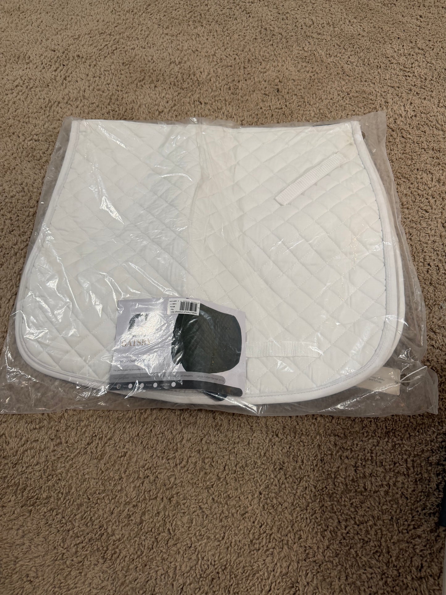 White Quilted English Saddle Pad – Full Size – New in Package