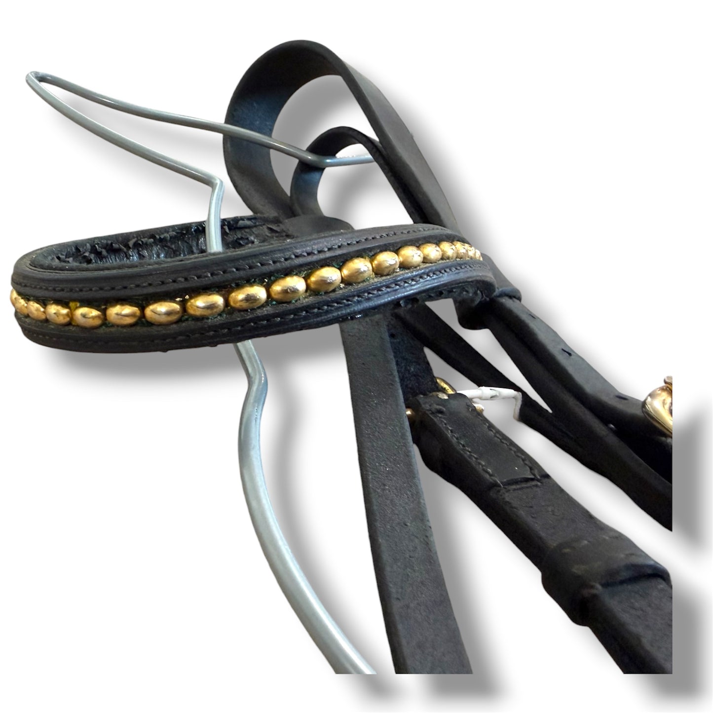 Used Black Dressage Bridle with Jewel Browband
