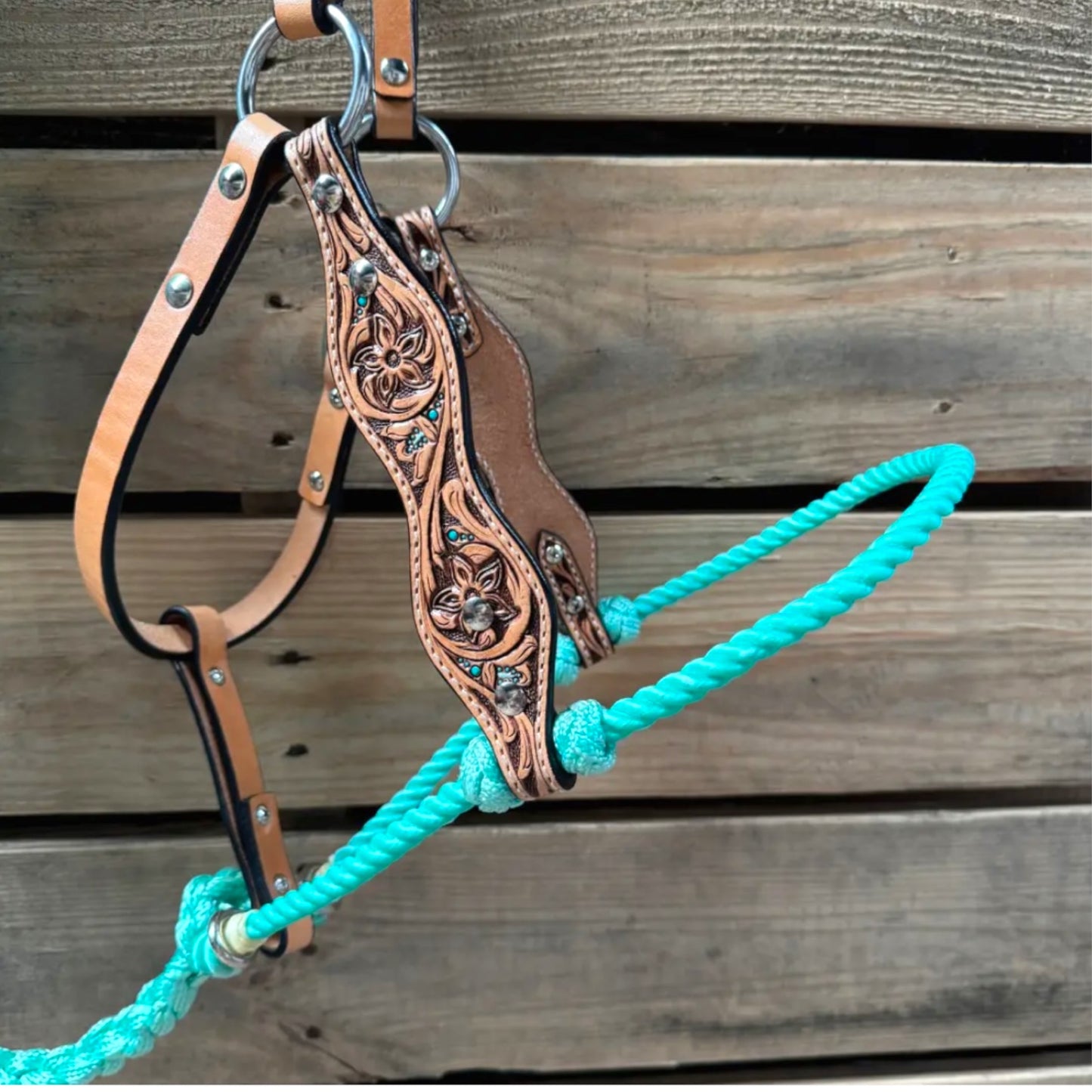 Tooled Lariat & Leather Combo Halter