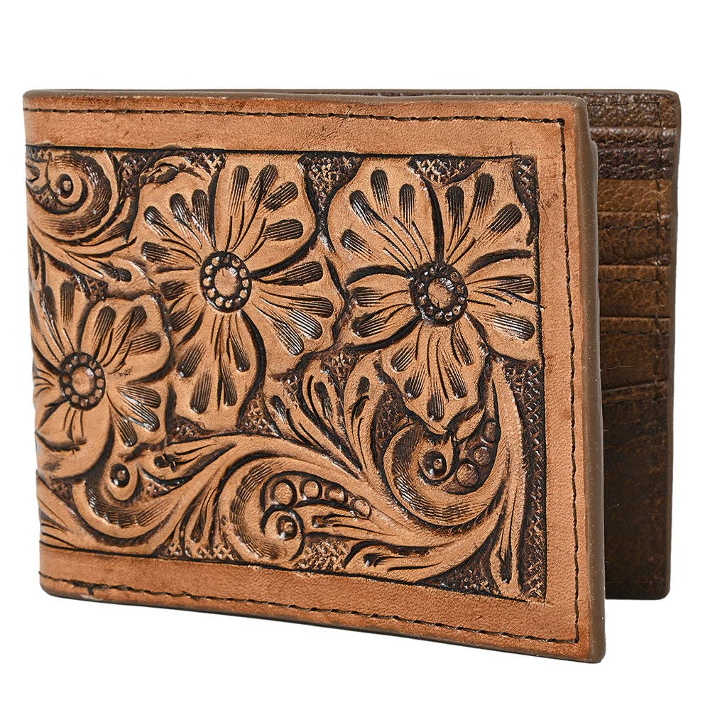 Bifold Tooled Leather Wallet