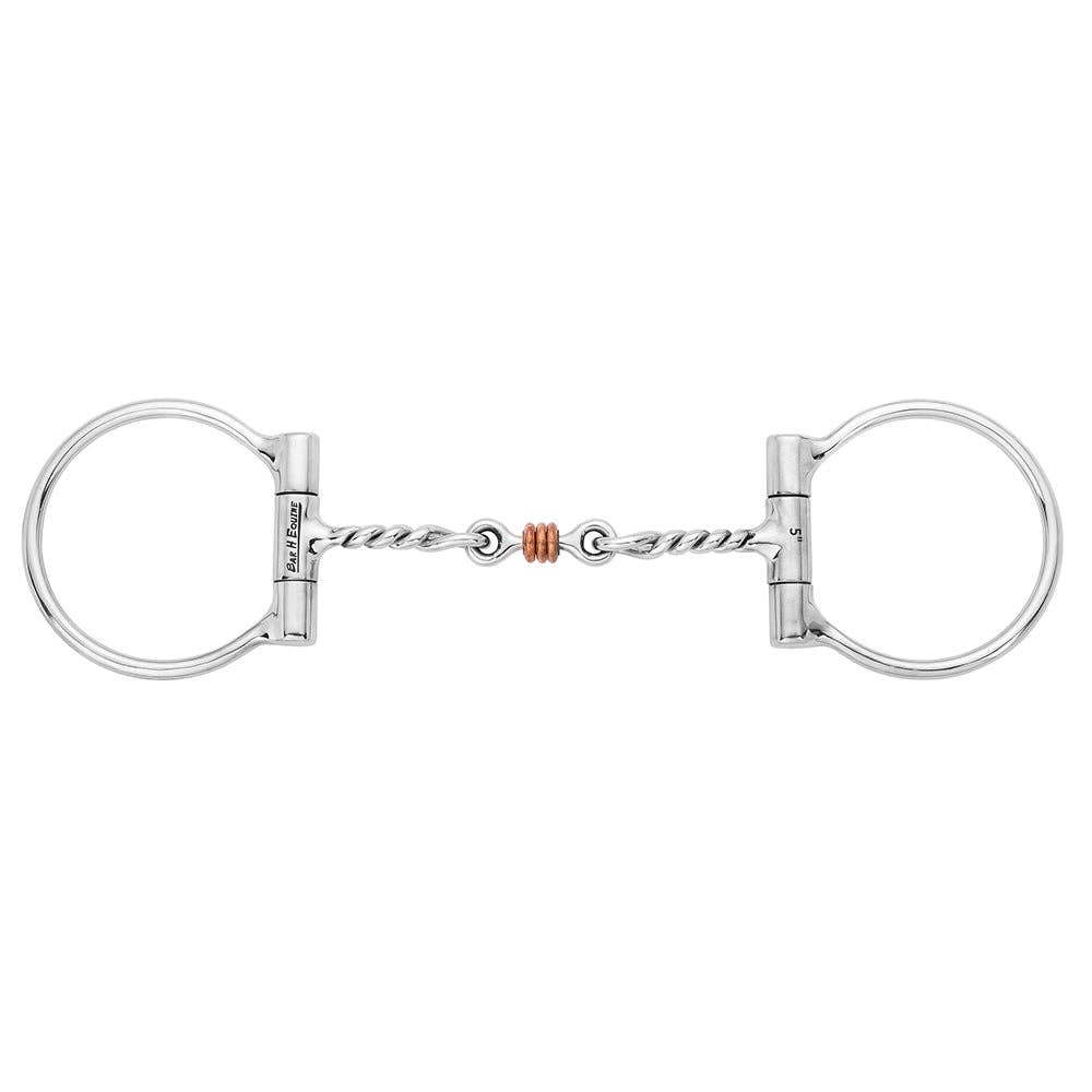 Copper Roller Twisted Wire D-Ring Snaffle Bit – 5"