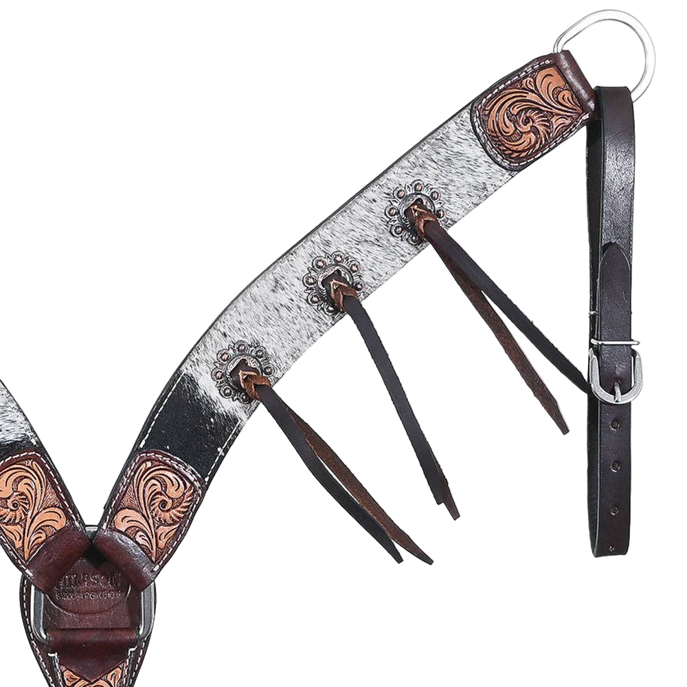 Cowhide Breastcollar with Conchos & Tassels