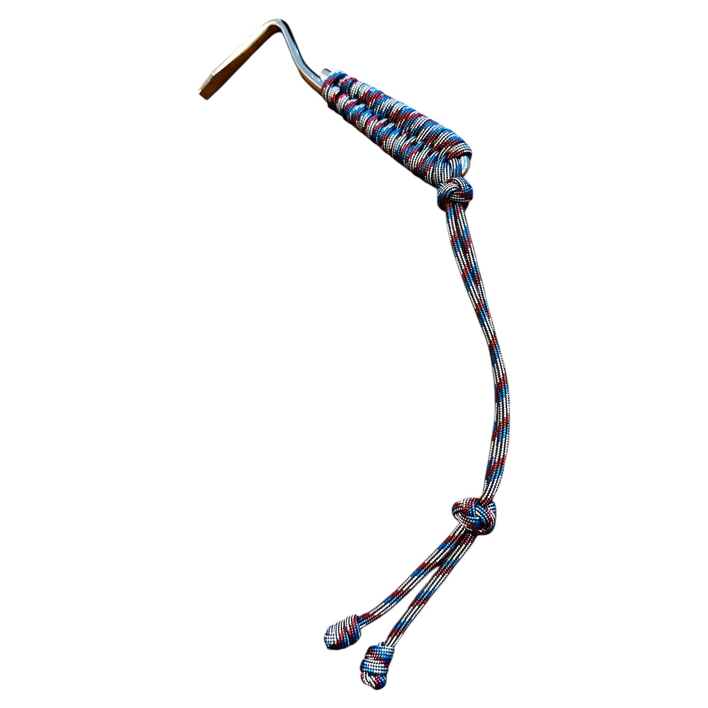 paracord-wrapped hoofpick patriotic down