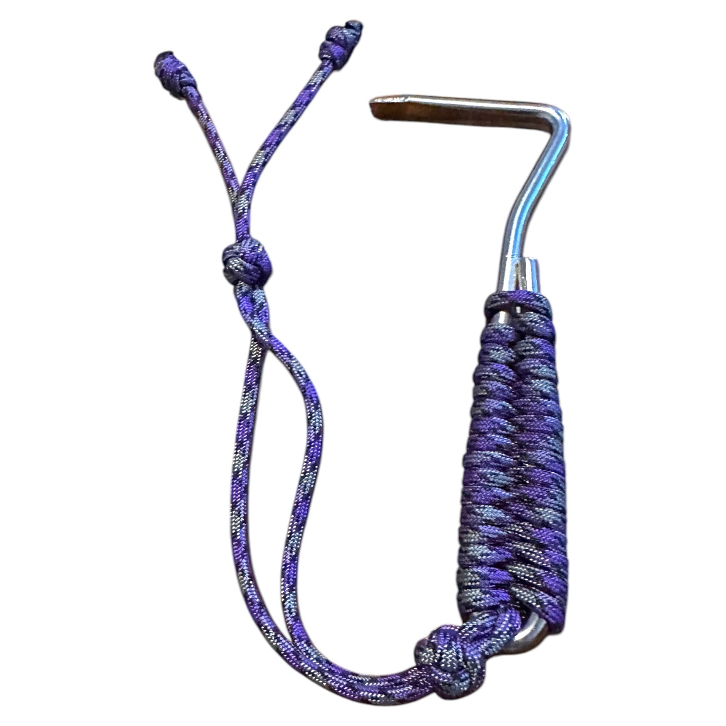 paracord-wrapped hoofpick purple camo up