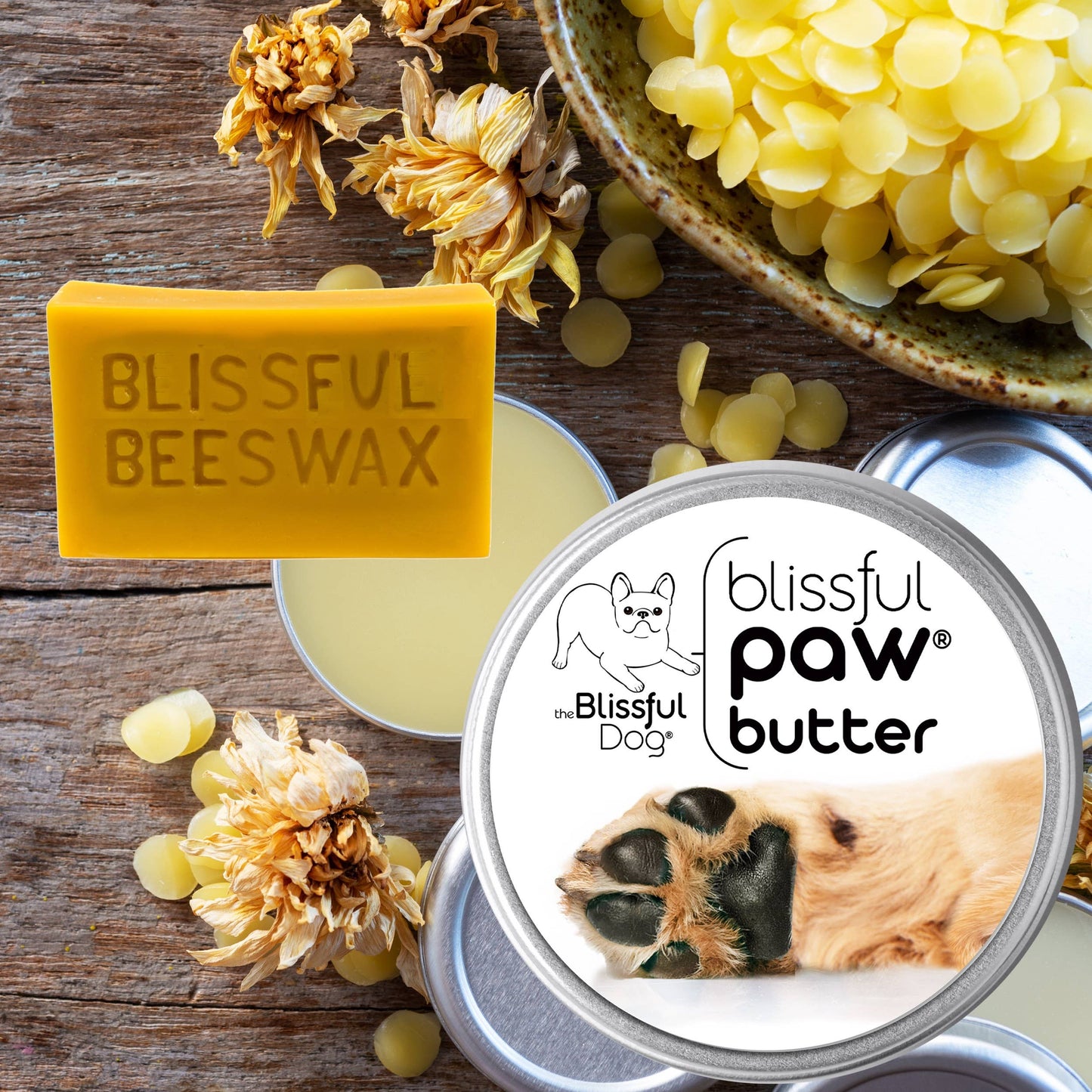 paw butter beeswax and tin