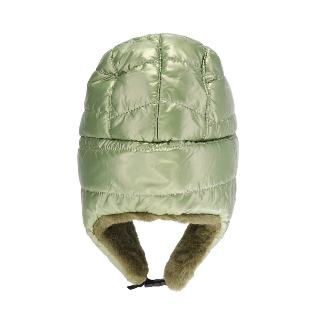 Solid Puffer Trapper Beanie