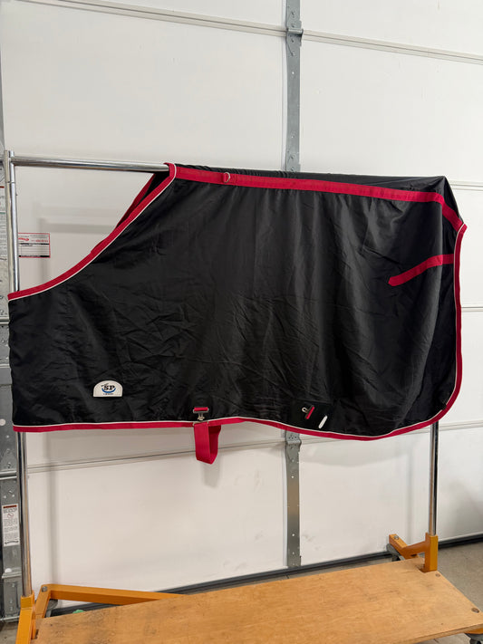 SmartPak Rockin’ SP Closed-Front Stable Sheet • 78” • Black & Red • Lightly Used