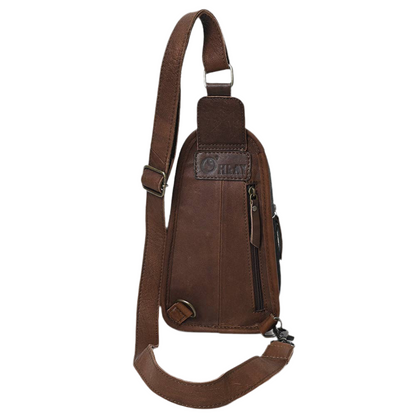 Sling Hand Tooled Hair-On Genuine Leather Purse