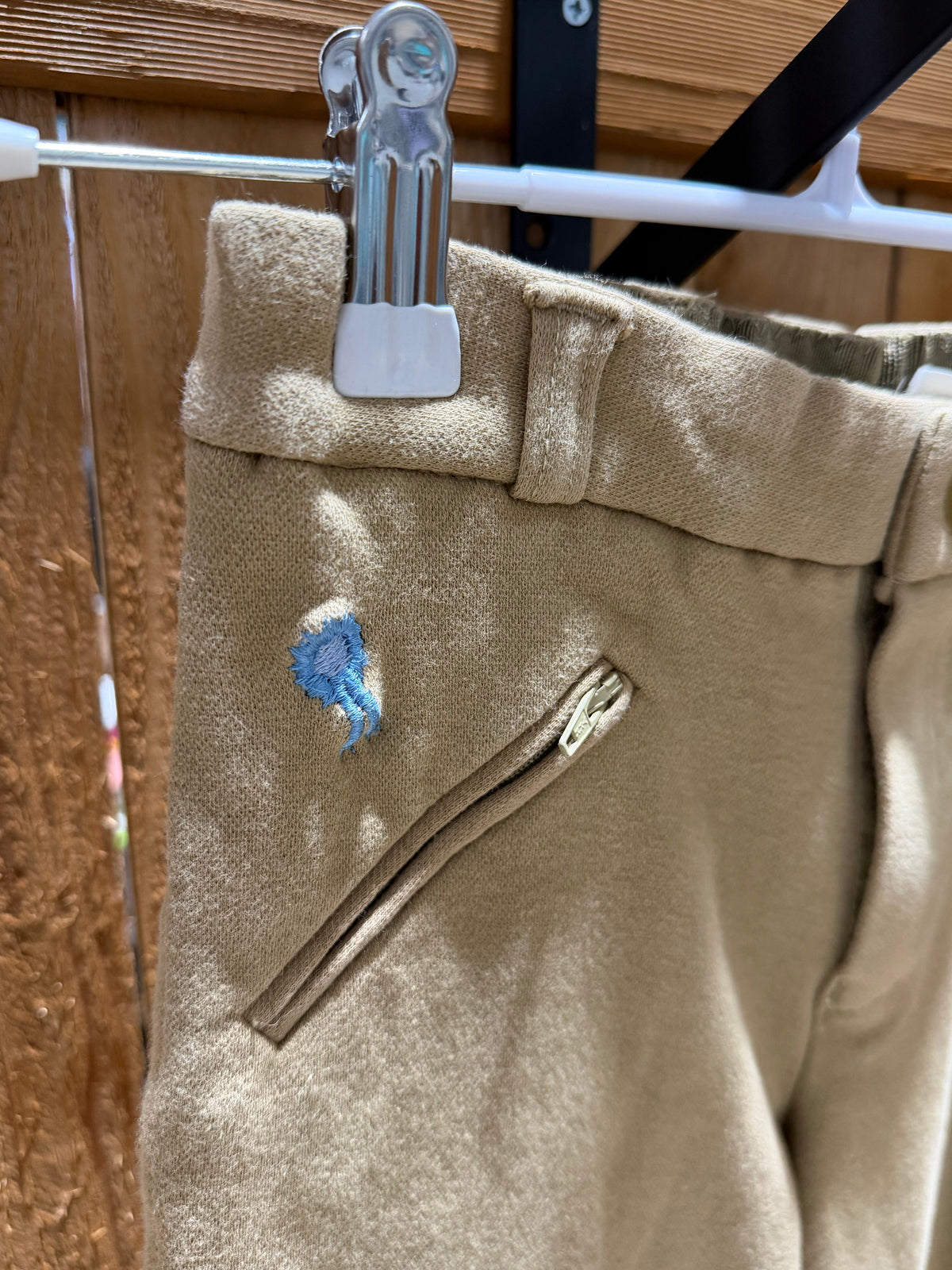 Perri’s Pony Palooza Children’s Riding Breeches • Beige & Blue • Size 10