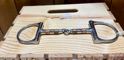 Used Metalab D-Ring Roller Snaffle Bit • Stainless & Copper • 5”