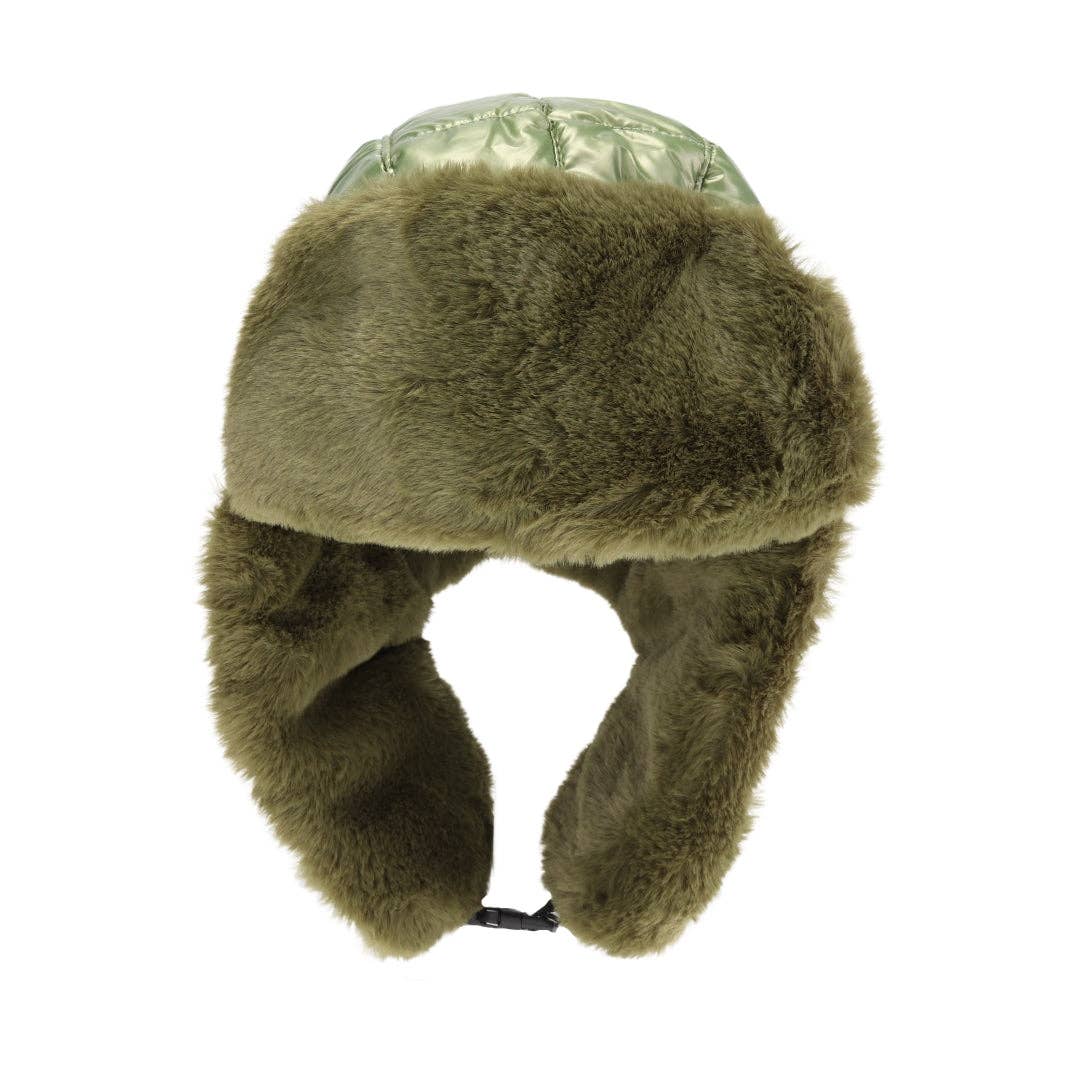 Solid Puffer Trapper Beanie