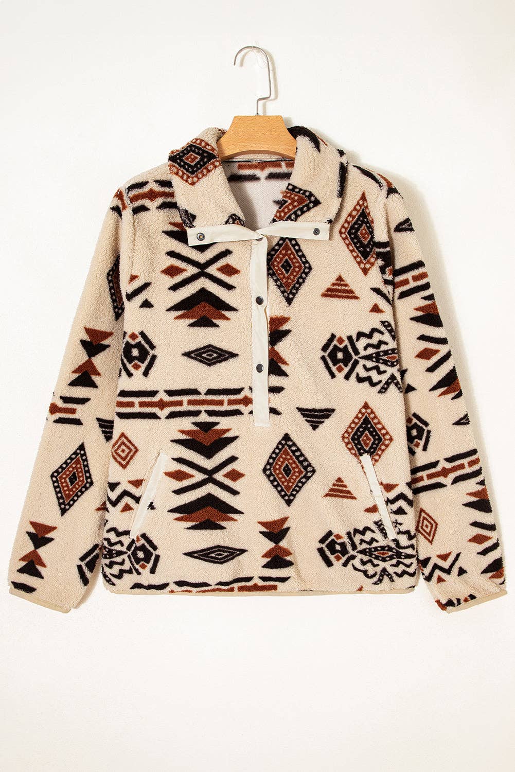 Aztec Half Zip Plush Sweatshirt