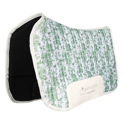 Dapplebay Toile Western Saddle Pad – Green/White