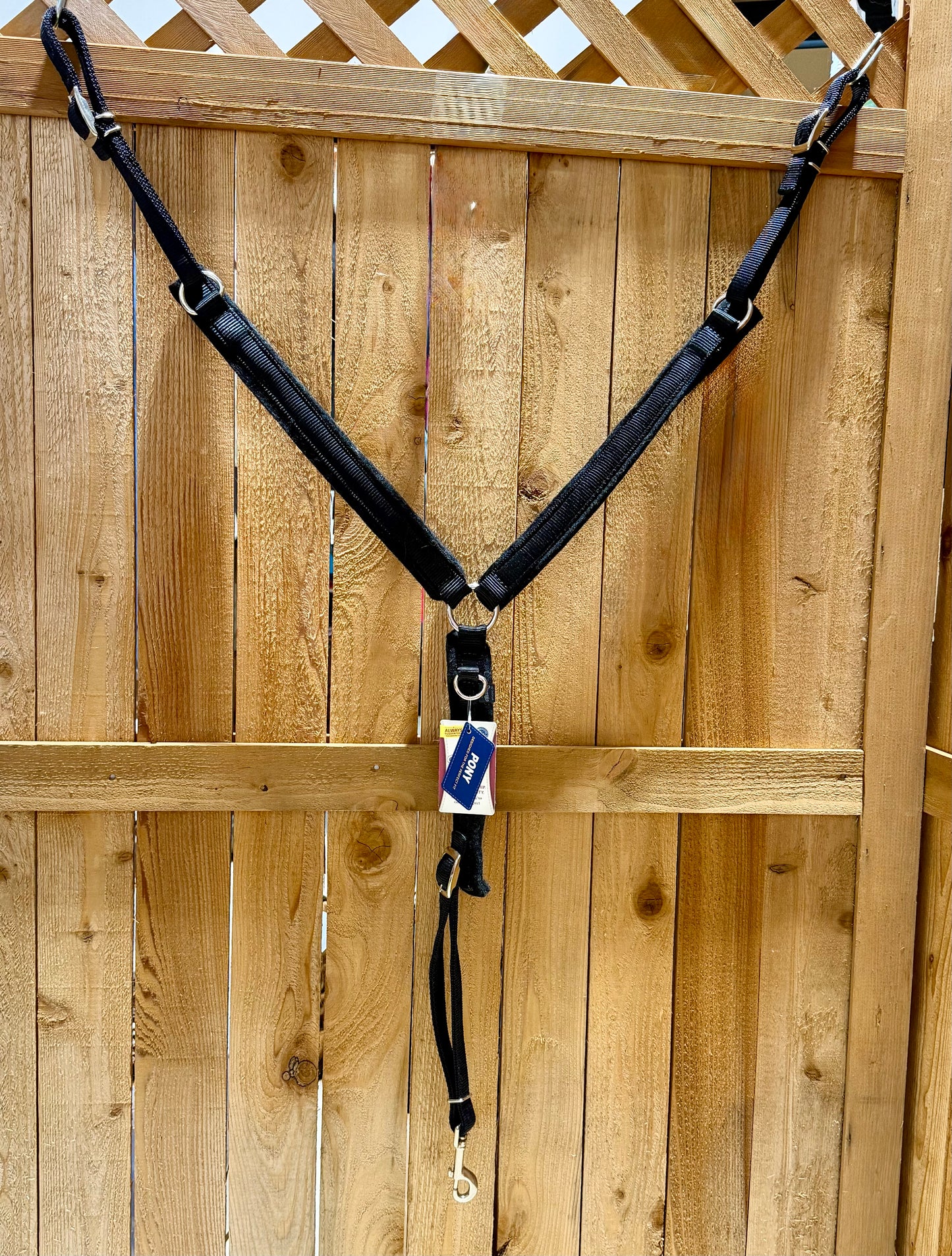 NWT Black Nylon & Felt Pony Breastcollar