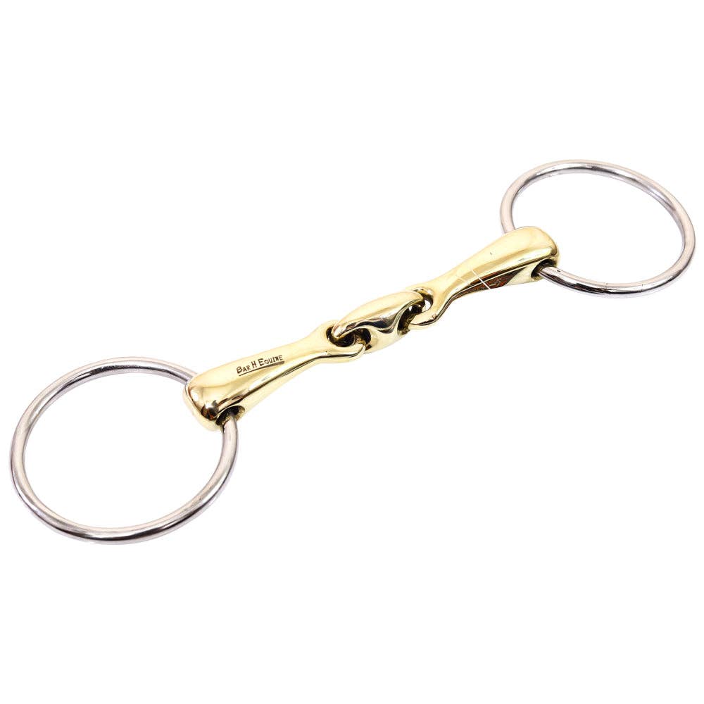 Eggbutt O-Ring French Link Snaffle Brass Mouth Bit