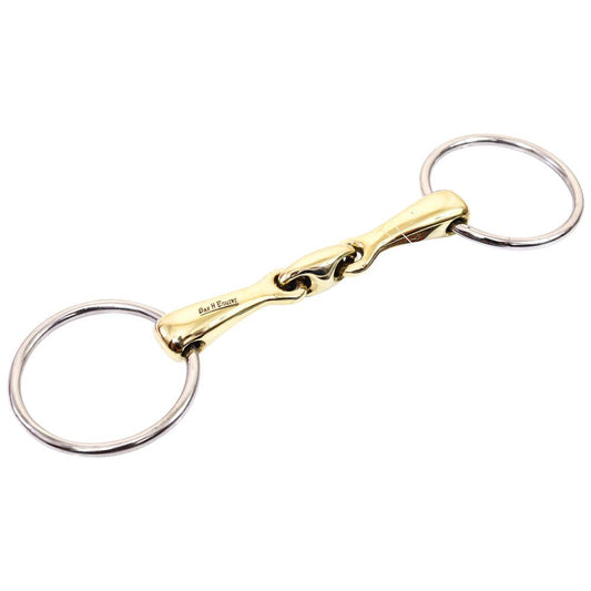 Eggbutt O-Ring French Link Snaffle Brass Mouth Bit