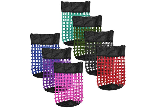 XL Solid-Bottom Slow-Feed Hay Bag with Drawstring Top Closure