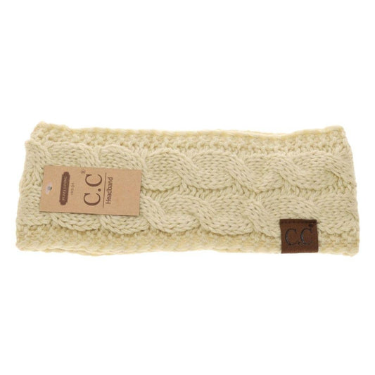 Cable Knit Fuzzy-Lined Equestrian Headwrap
