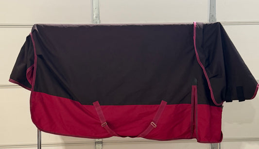 Used Weather betta Original Heavyweight Turnout Blanket with Detachable Neck – 75” – Brown & Pink