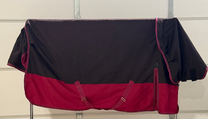 Used Weather betta Original Heavyweight Turnout Blanket with Detachable Neck – 75” – Brown & Pink