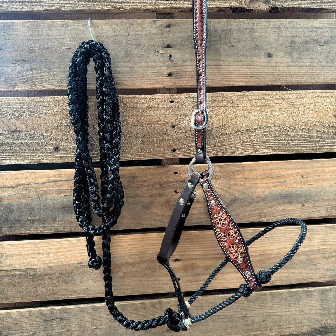 Flower Power Hybrid Lariat & Leather Combo Halter