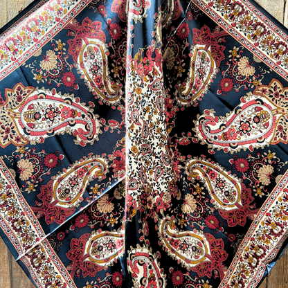Navy and Burgundy Flowers with Paisley Wild Rag / Scarf