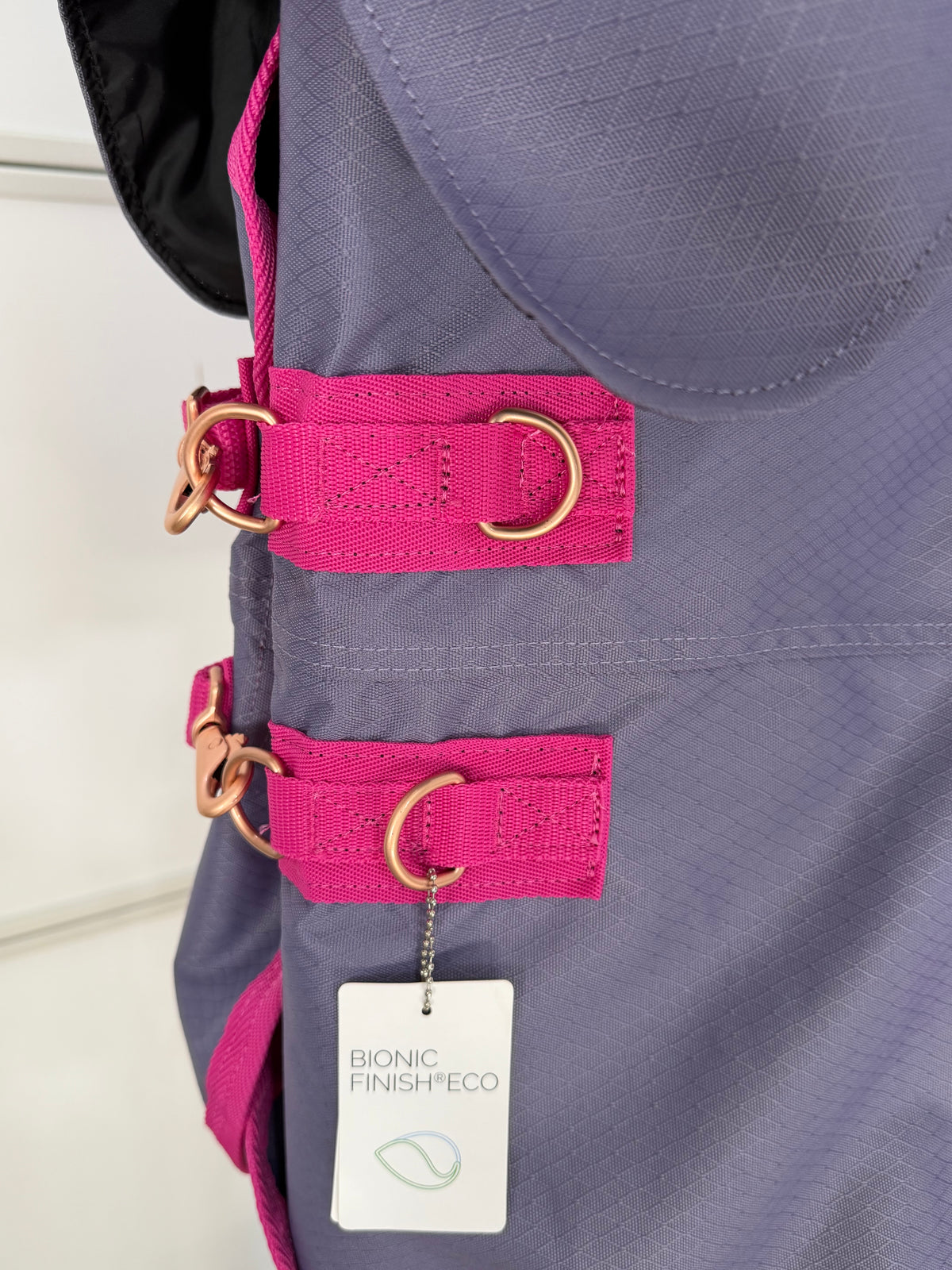 NWT Derby House Turnout Sheet with Attached Neck – 69” – Lavender & Hot Pink