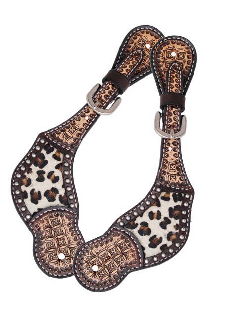 Handcrafted Leopard Western Spur Straps