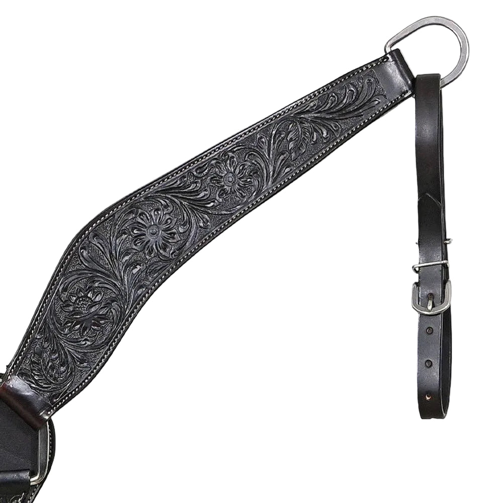 Black Hand-Tooled Leather Breastcollar