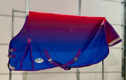 Used WeatherBeeta ComFiTec Plus Dynamic Standard Neck Turnout Sheet – 72” – Rainbow Ombré