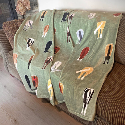 Horse Tails Plush Fleece Throw Blanket