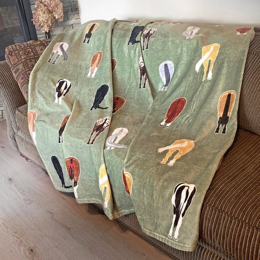 Horse Tails Plush Fleece Throw Blanket