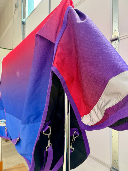 Used WeatherBeeta ComFiTec Plus Dynamic Standard Neck Turnout Sheet – 72” – Rainbow Ombré