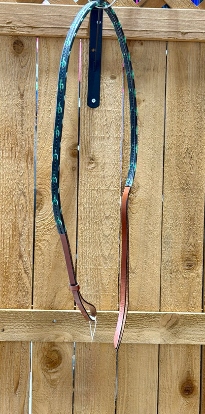 Leather Over & Under Whip Cactus Print | Lightly Used