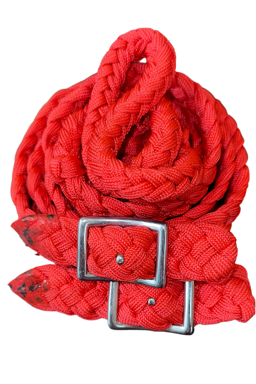 Braided Poly Barrel Reins – 8' Long with Grip Knots